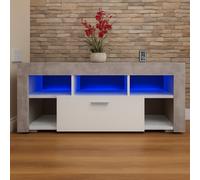 Kosy Koala Tv Cabinets, Led Unit Stand Matt Body High Gloss Door With Rgb Led Lights Storage Stone Grey Effect