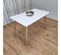 KOSY KOALA White wood Dining Table Rectangular Kitchen Table Modern Wood Style Dinner Table with Beech Legs for Dining Room Home Office kitchen Furniture (dining Table only)