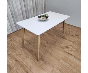 KOSY KOALA White wood Dining Table Rectangular Kitchen Table Modern Wood Style Dinner Table with Beech Legs for Dining Room Home Office kitchen Furniture (dining Table only)