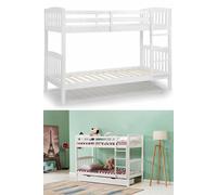 KOSY KOALA Wood Bunk Bed Comes With 2 Spring Mattresses For Kids Children Adults in White | Size: Single KOSY KOALA White Single
