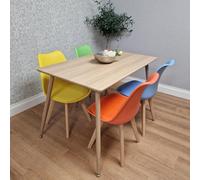 Kosy Koala Wood Dining Table Set With 4 Mix Colour Dining Chairs Kitchen Dining Room Furniture