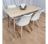 Kosy Koala Wood Dining Table Set With 4 White Chairs Dining Kitchen Furniture Set