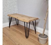Kosy Koala Wooden Bench With Metal Hairpin Legs For Dining Room, Work, Or Study