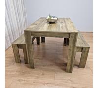 Kosy Koala Wooden Dining Table And 2 Benches Kitchen Table Set Space Saver Multi
