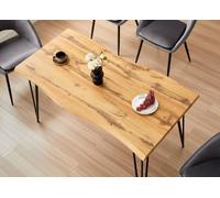 Kosy Koala Wooden Dining Table With Metal Hairpin Legs For Dining Room, Work In Brown Brown 140cm x 80cm