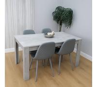 Kosy Koala Wooden Grey Dining Table Set With 4 Grey Chairs Modern Rectangle Dining Room Furniture