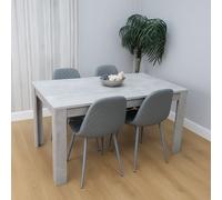 KOSY KOALA Wooden Grey Dining Table Set with 4 Grey Chairs Modern Rectangle Dining Room Furniture KOSY KOALA Grey
