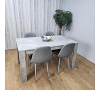 Kosy Koala Wooden Rectangle Dining Table Set - Dining Table With Set Of 4 Grey Chairs - Dining Room Furniture