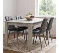 Dining table Set Of 4 Kitchen Dining Table and 4 Grey Tufted Velvet Chairs - Grey