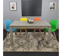 Kosy Koala Wooden Rectangle Dining Table Set With 4 Mix Plastic Chairs - Dining Room Furniture