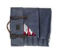 KOTAI | Leather Knife Roll-up | 8 Slots for 7 Knives and a Honing Steel | Ultra-Resistant Oilcloth | Leather Handles and Straps | Zipper Pocket | Handcrafted