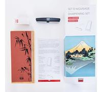 KOTAI | Sharpening Set - 1000/6000 Grit | Whetstone | Water or Sharpening Stones | Anti-Slip Bamboo Base for Stability | Includes Corundum Stone Flattener | 15° Angle Guide |