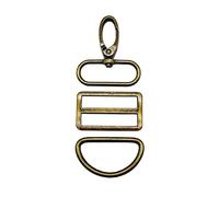 KOTAIFA 15pcs Swivel Snaps Hooks with D Rings and Tri-Glides Slide Buckles for Purse Bag Straps Making Dog Collars Hardware, Antique Bronze, 1-1/2 inch