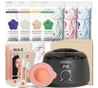 KOTAMU Waxing Kit-Professional Wax Warmer for Women& Men Hair Removal,Black Waxing Machine With Silicone Pot, Sensitive Skin Friendly Body Wax Kit Ideal for Face Bikin Brazilian Leg Home Salon