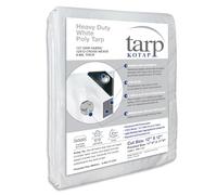 Kotap 12-ft x 12-ft Heavy-Duty 12 by 12 Cross Weave 8-mil White Poly Tarp, Item: TRW-1212