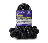 Kotap BB-6B Ball Bungee, 6-Inch, Black, 25-Piece by Kotap