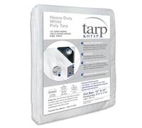Kotap Heavy-Duty Protection/Coverage Tarp, Superior Weave for Greater Longevity 8-mil, Polyethylene (PE), White, 10 x 12 Ft