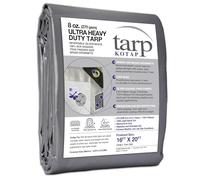 Kotap TUH-1620 Multi-Use, Waterproof Ultra Heavy-Duty Protection/Coverage Tarp, Superior Weave for Greater Longevity, 16-mil, Reversible, Silver-White, 18 x 24 Ft