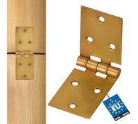 KOTARBAU - 1-Piece Galvanized Hinges - for Doors, Furniture, Boxes, Cabinets and Many More - 100 x 35 mm - Colour: Gold