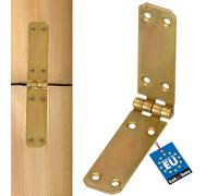 KOTARBAU - 1-Piece Galvanized Hinges - for Doors, Furniture, Boxes, Cabinets and Many More - 150 x 25 mm - Colour: Gold