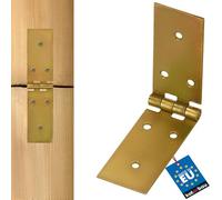 KOTARBAU - 1-Piece Galvanized Hinges - for Doors, Furniture, Boxes, Cabinets and Many More - 150 x 35 mm - Colour: Gold