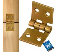 KOTARBAU - 1-Piece Galvanized Hinges - for Doors, Furniture, Boxes, Cabinets and Many More - 50 x 25 mm - Colour: Gold