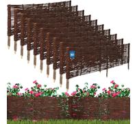 KOTARBAU® 10 pcs Lawn Edging - Garden Edging - Wicker Fence - 120 x 40 cm (47 x 15.75 inches) - Brown - Wooden Fencing - Decorative Fence for Flower and Herb