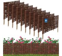 KOTARBAU® 10 pcs Lawn Edging - Garden Edging - Wicker Fence - 60 x 40 cm (23.62 x 15.75 inches) - Brown - Wooden Fencing - Decorative Fence for Flower and Herb