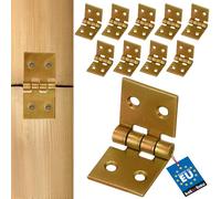 KOTARBAU - 10-Piece Set Galvanized Hinges - for Doors, Furniture, Boxes, Cabinets and Many More - 50 x 25 mm - Colour: Gold