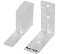 KOTARBAU® 12 pcs Angle Bracket - Galvanised Steel - 150x150x65 mm (5.91 x 5.91 x 2.56 inches) - Silver - 90 Degree - Metal Corner Bracket - with Rib - Heavy Duty Corner Connector