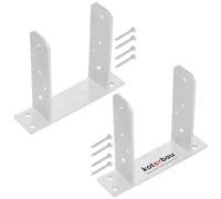 KOTARBAU - 2 Pack - Post Support 140 mm TT Hot-dip Galvanized Steel for Bolt-On Concrete Anchors, Fence Post Supports for Square Timber Posts, Metal Base Foot - Silver / Black