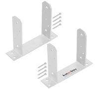 KOTARBAU - 2 Pack - Post Support 160 mm TT Hot-dip Galvanized Steel for Bolt-On Concrete Anchors, Fence Post Supports for Square Timber Posts, Metal Base Foot - Silvergrey