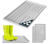 KOTARBAU® 2 pcs Boot Tray - Plastic - 60 x 40 cm (23.62 × 15.75 inches) - Grey - Shoe Drip Tray - for Wet Shoes - Boot Mat - Easy to Clean - Durable