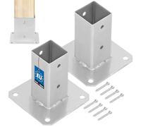 KOTARBAU® 2 pcs Fence Post Support - Galvanised Steel - 50x50 mm (1.97x1.97 in) inches) - Silver - Bolt Down Post Support - Heavy Duty - Outdoor Use