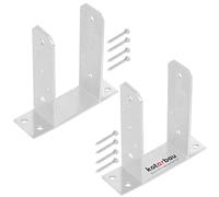 KOTARBAU® 2 pcs Fence Post Support - Post Base - TT - Galvanised Steel - 100 mm (3.94 in) - Silver - Heavy Duty - Bolt Down Support - for Decking and Garden Structures
