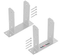KOTARBAU® 2 pcs Fence Post Support - Post Base - TT - Galvanised Steel - 120 mm (4.72 in) - Silver - Heavy Duty - Bolt Down Support - for Decking and Garden Structures