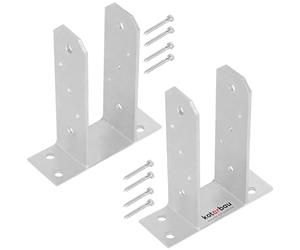 KOTARBAU® 2 pcs Fence Post Support - Post Base - TT - Galvanised Steel - 70 mm (2.76 in) - Silver - Heavy Duty - Bolt Down Support - for Decking and Garden Structures