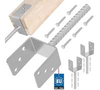 KOTARBAU® 2 pcs U Post Base - for Concrete - Galvanised Steel - 101 mm (3.98 Inches) - Silver - Fence Post Support - Pillar Support