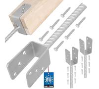 KOTARBAU® 2 pcs U Post Base - for Concrete - Galvanised Steel - 51 mm (2.01 Inches) - Silver - Fence Post Support - Pillar Support