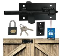 KOTARBAU® 203 mm (7.99 in) Double-Sided Lever Bolt Gate Latch with Padlock Door Latch Lock Barrel Bolt Shed Barn Powder Coated Black