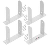 KOTARBAU - 4 Pack - Post Support 160 mm TT Hot-dip Galvanized Steel for Bolt-On Concrete Anchors, Fence Post Supports for Square Timber Posts, Metal Base Foot - Silver or Grey