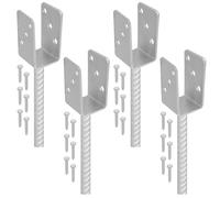 KOTARBAU® 4 pcs U Post Base - for Concrete - Galvanised Steel - 51 mm (2.01 Inches) - Silver - Fence Post Support - Pillar Support