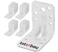 KOTARBAU® 50 pcs Angle Bracket - Galvanised Steel - 60x60x45 mm (2.36 x 2.36 x 1.77 inches) - Silver - 90 Degree - Metal Corner Bracket - with Rib - Heavy Duty Corner Connector