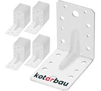 KOTARBAU® 50 pcs Angle Bracket - Galvanised Steel - 90 x 90 x 65 mm (3,54 x 3,54 x 2,56 in) - Silver - 90 Degree - Metal Corner Bracket - with Rib - Heavy Duty Corner Connector
