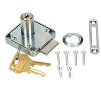KOTARBAU 5907465940771 Furniture Lock, Door Lock with Key, Cylinder Lock, Silver, 42 mm x 42 mm
