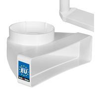 KOTARBAU® 90° Diverter for Ventilation Channel 110 x 55 mm Plastic Transition Piece Ø 100 mm White Channel Connector Channel Bend 90° Exhaust Supply Angle Air Channel Connector for Flat Channel