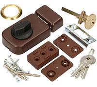 KOTARBAU® Additional Lock 50/60 mm 3 Colours with Lock Cylinder Various Locking Box Lock Additional Door Lock Brown 50/60 mm