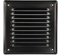 KOTARBAU® Air Vent Grille Cover 165 mm x 165 mm (6.5 x 6.5 inch) Black Galvanized Steel Duct Ventilation Mesh Insect Protection Louver Powder Coated