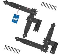 KOTARBAU® Angle Hinge with Brackets Window Shutter Hinge Angle Hinge Door Hinge Black Powder Coated Window Hinge Angle Construction Fitting 250 x 230 mm