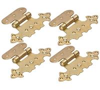 KOTARBAU® Antique Gold Brass Decorative Cabinet Hinges for Asymmetric Retro Cabinet 4 Pack